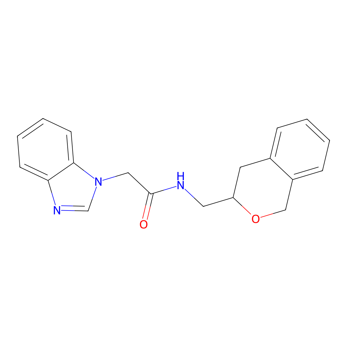 2-(1H-benzo[d]imidazol-1-yl)-N-(isochroman-3-ylmethyl)acetamide molecular structure, CAS 2034526-60-6