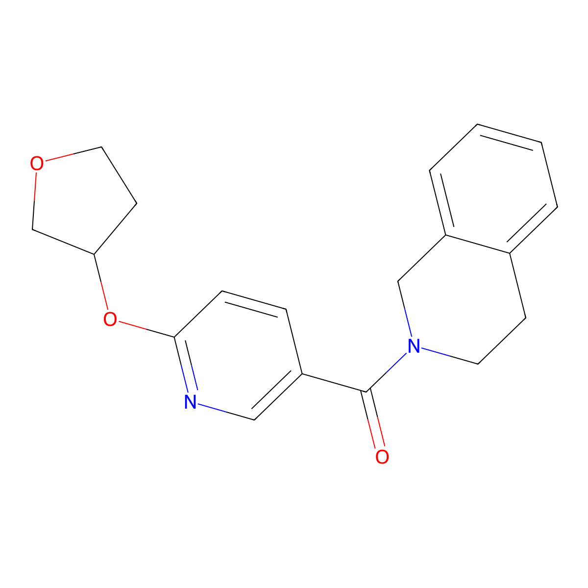 (3,4-dihydroisoquinolin-2(1H)-yl)(6-((tetrahydrofuran-3-yl)oxy)pyridin-3-yl)methanone molecular structure, CAS 2034526-69-5