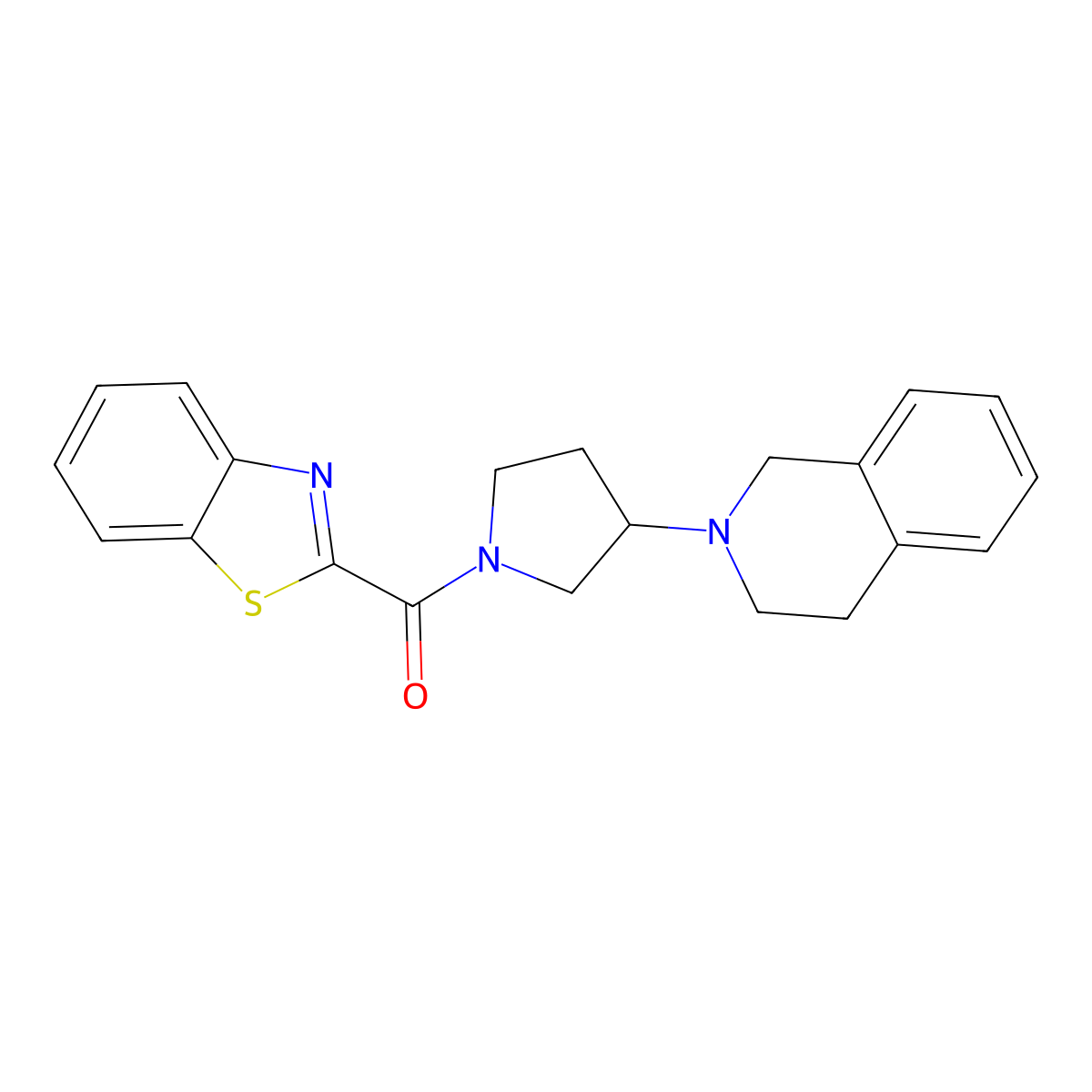 benzo[d]thiazol-2-yl(3-(3,4-dihydroisoquinolin-2(1H)-yl)pyrrolidin-1-yl)methanone molecular structure, CAS 2034526-71-9