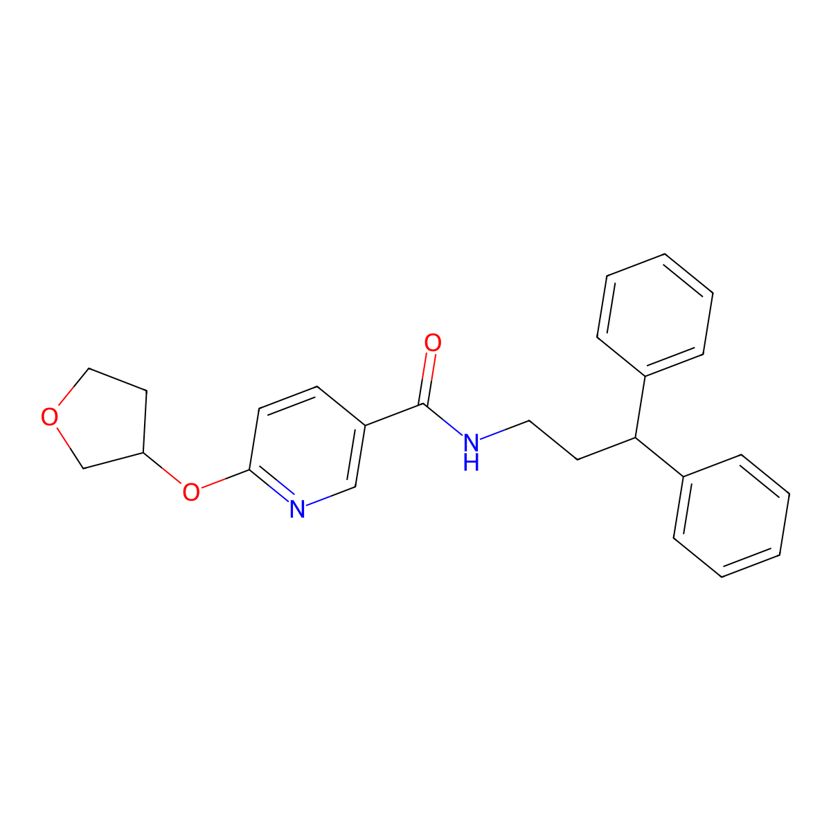 N-(3,3-diphenylpropyl)-6-((tetrahydrofuran-3-yl)oxy)nicotinamide molecular structure, CAS 2034526-79-7