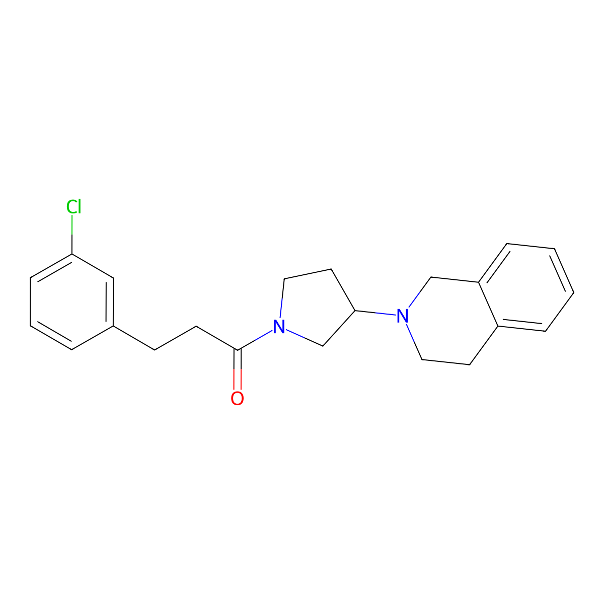 3-(3-chlorophenyl)-1-(3-(3,4-dihydroisoquinolin-2(1H)-yl)pyrrolidin-1-yl)propan-1-one molecular structure, CAS 2034526-83-3