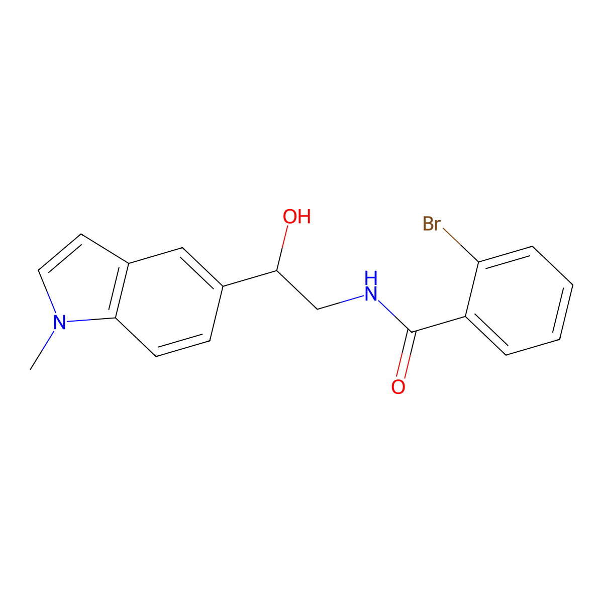 2-bromo-N-(2-hydroxy-2-(1-methyl-1H-indol-5-yl)ethyl)benzamide molecular structure, CAS 2034526-85-5