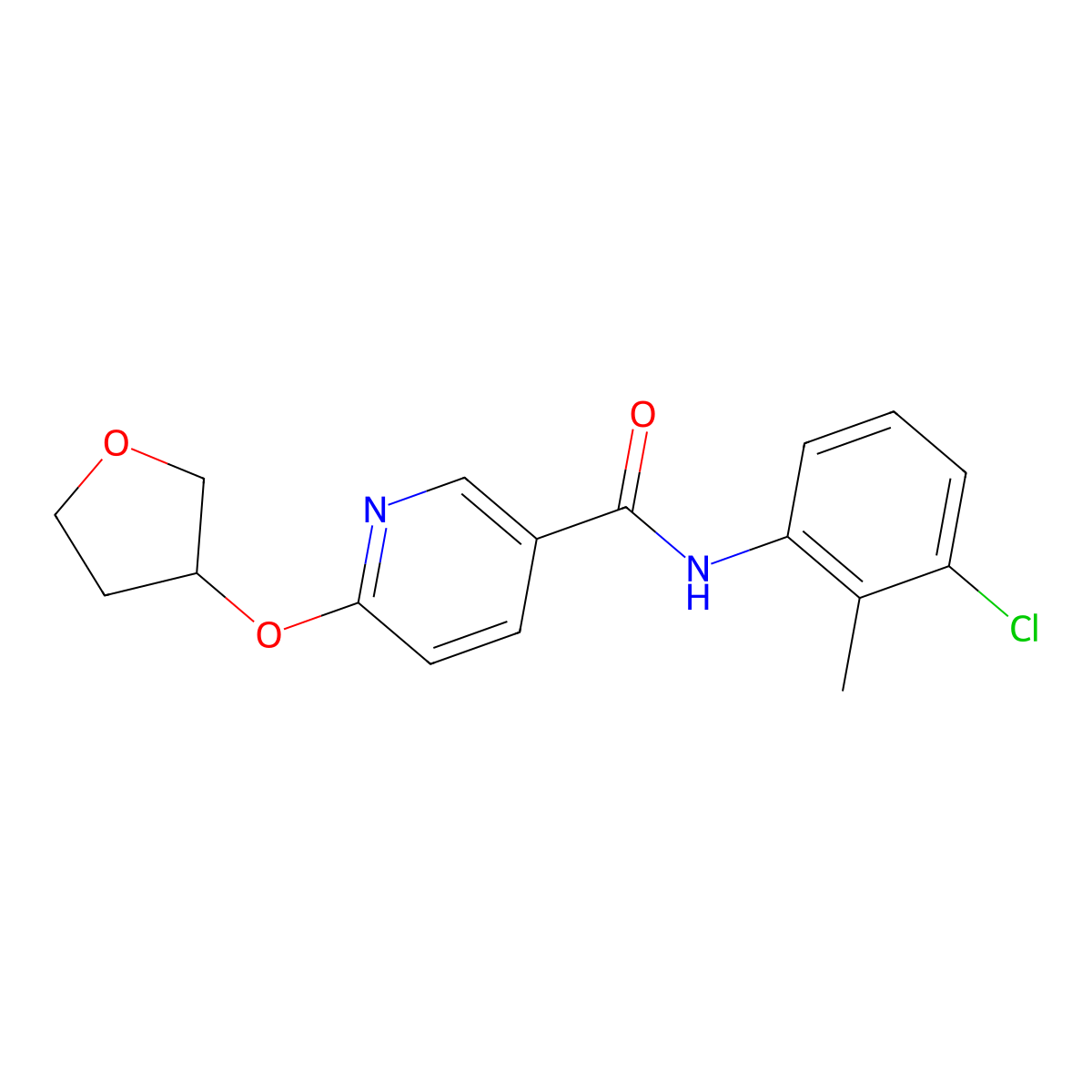 N-(3-chloro-2-methylphenyl)-6-((tetrahydrofuran-3-yl)oxy)nicotinamide molecular structure, CAS 2034526-86-6