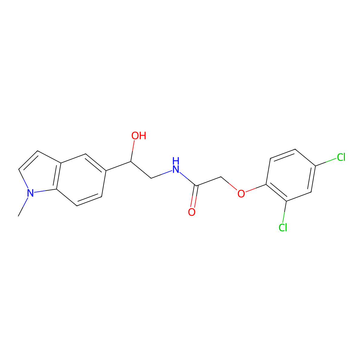 2-(2,4-dichlorophenoxy)-N-[2-hydroxy-2-(1-methyl-1H-indol-5-yl)ethyl]acetamide molecular structure, CAS 2034526-89-9