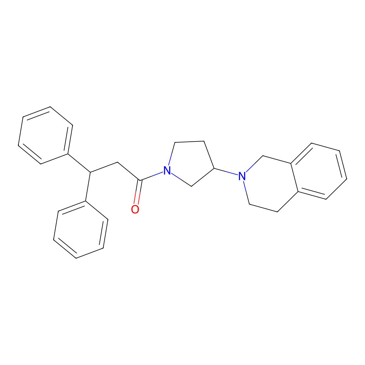 1-(3-(3,4-dihydroisoquinolin-2(1H)-yl)pyrrolidin-1-yl)-3,3-diphenylpropan-1-one molecular structure, CAS 2034526-93-5