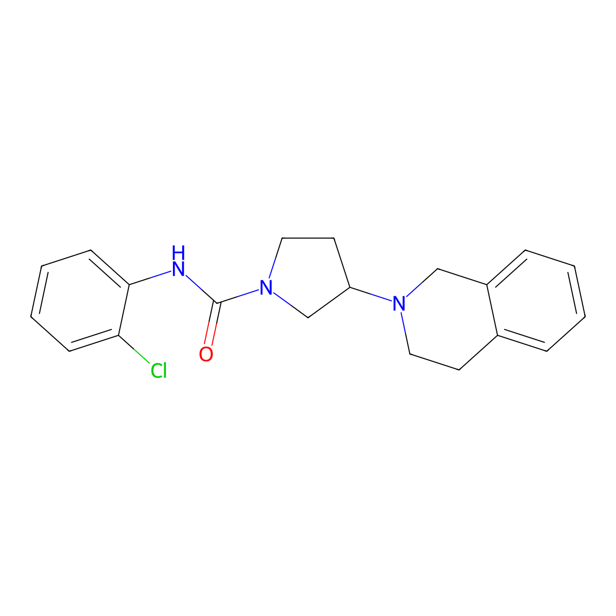 N-(2-chlorophenyl)-3-(3,4-dihydroisoquinolin-2(1H)-yl)pyrrolidine-1-carboxamide molecular structure, CAS 2034527-08-5