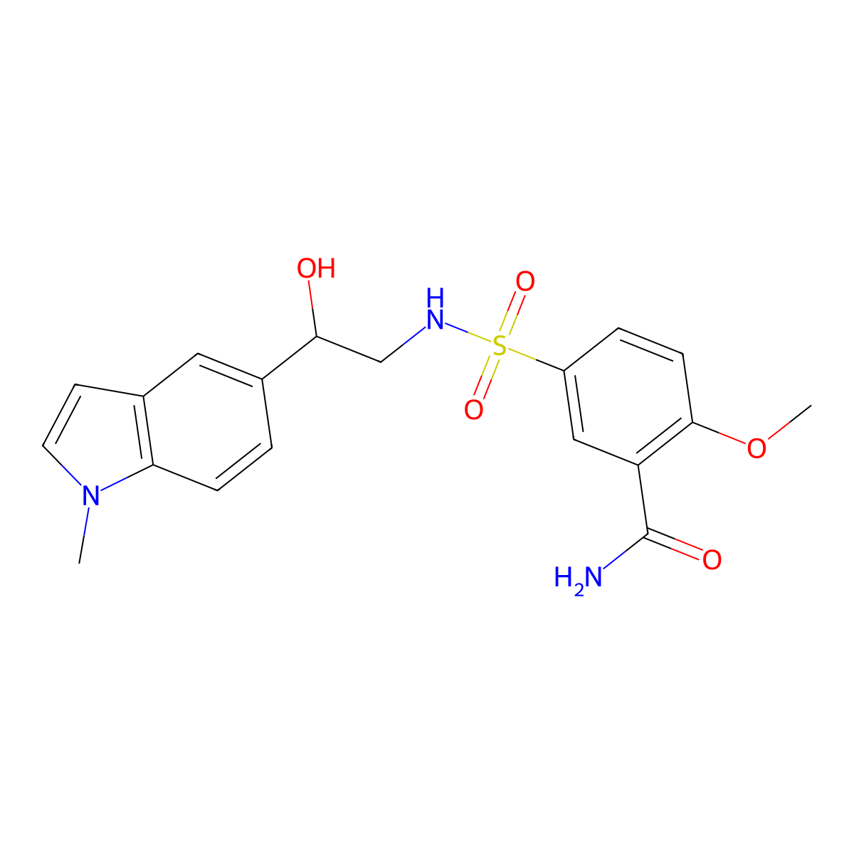5-(N-(2-hydroxy-2-(1-methyl-1H-indol-5-yl)ethyl)sulfamoyl)-2-methoxybenzamide molecular structure, CAS 2034527-09-6