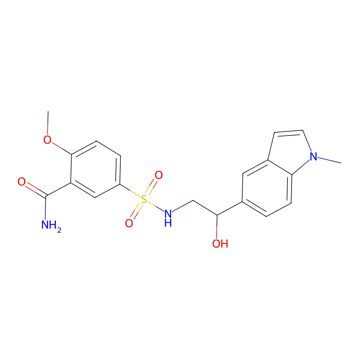 5-(N-(2-hydroxy-2-(1-methyl-1H-indol-5-yl)ethyl)sulfamoyl)-2-methoxybenzamide molecular structure, CAS 2034527-09-6