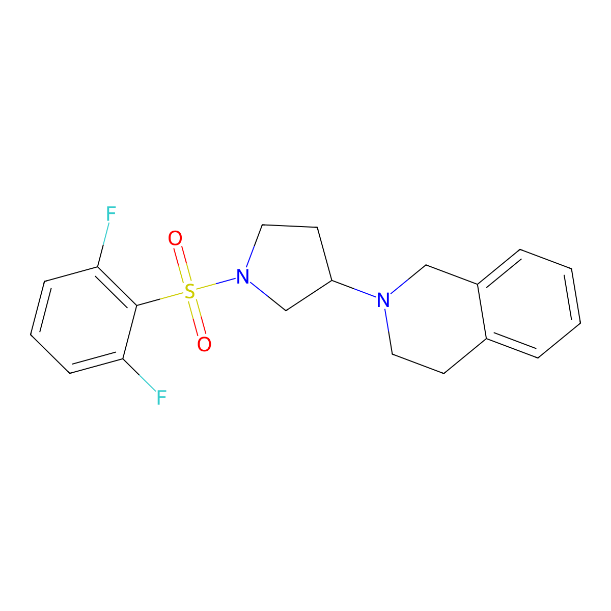 2-(1-((2,6-Difluorophenyl)sulfonyl)pyrrolidin-3-yl)-1,2,3,4-tetrahydroisoquinoline molecular structure, CAS 2034527-14-3