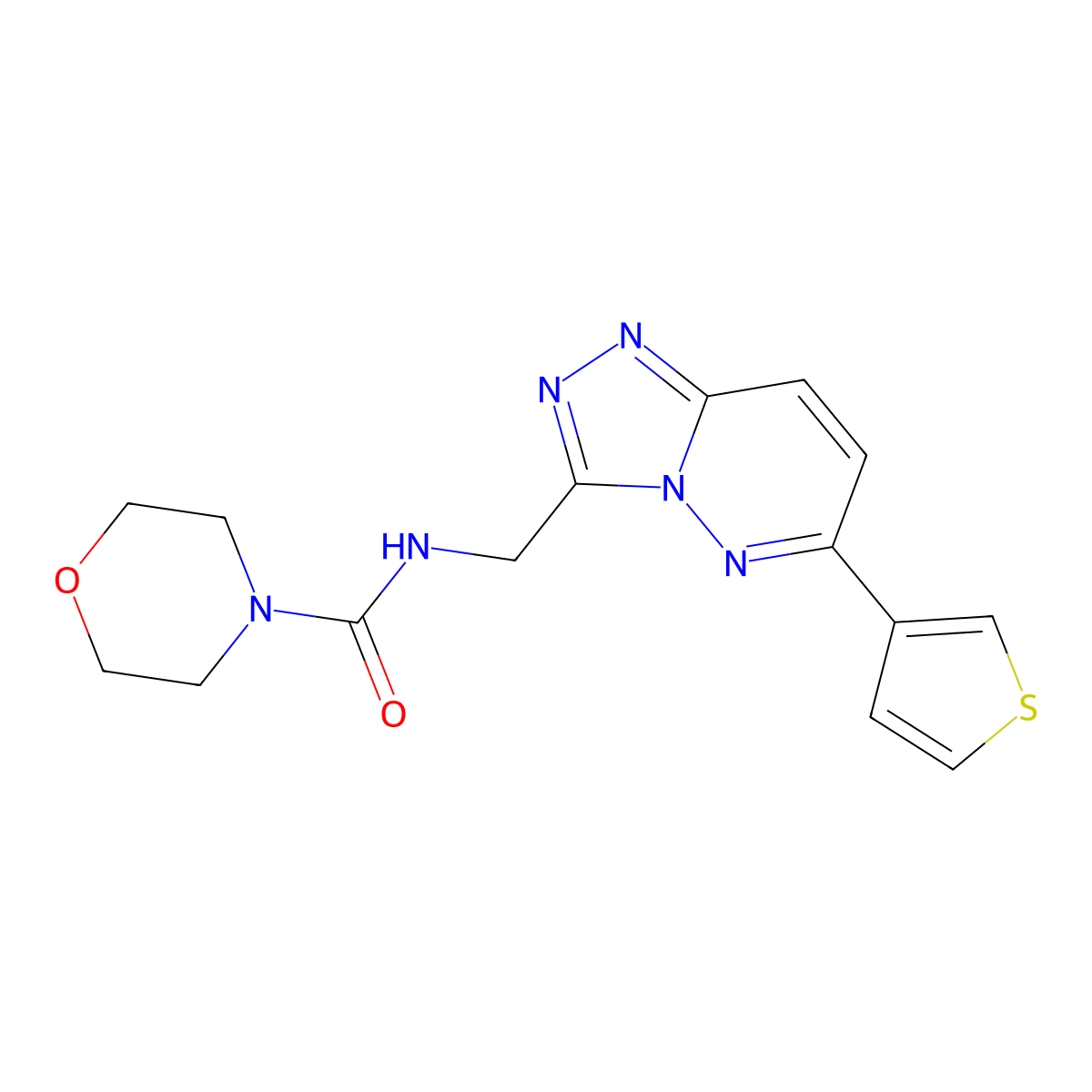 N-{[6-(thiophen-3-yl)-[1,2,4]triazolo[4,3-b]pyridazin-3-yl]methyl}morpholine-4-carboxamide molecular structure, CAS 2034527-17-6