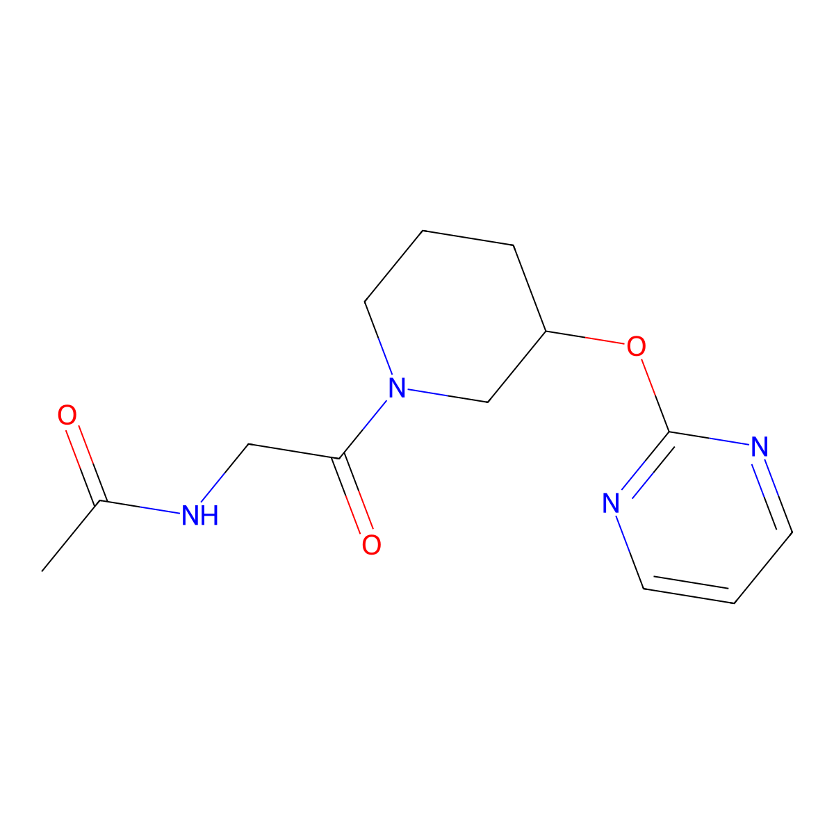 N-{2-oxo-2-[3-(pyrimidin-2-yloxy)piperidin-1-yl]ethyl}acetamide molecular structure, CAS 2034527-19-8