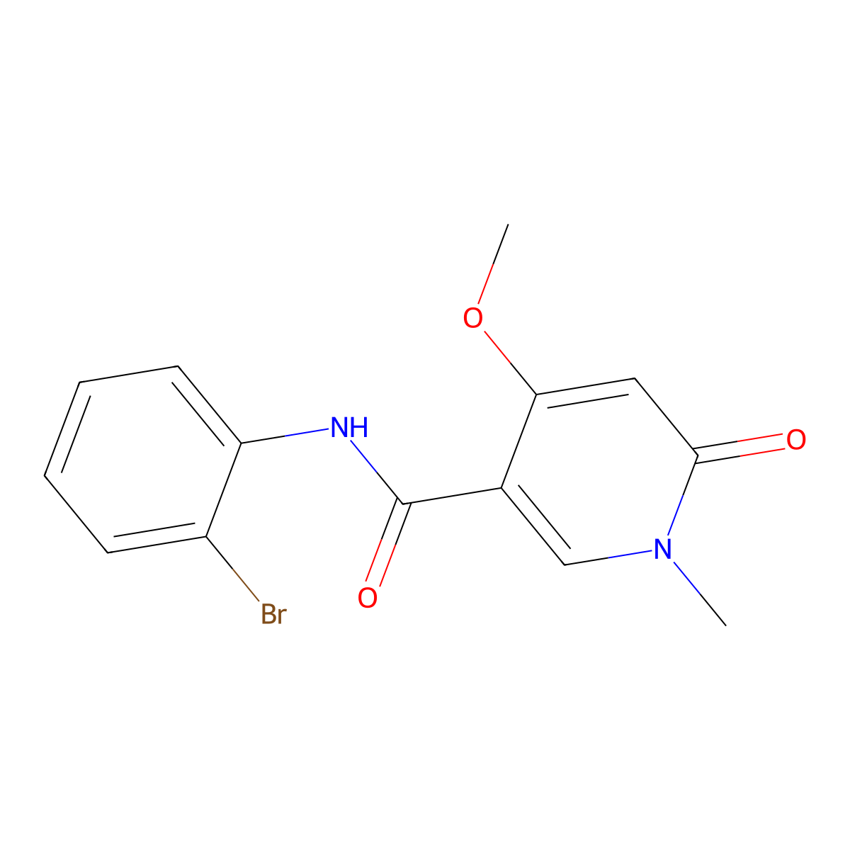 N-(2-bromophenyl)-4-methoxy-1-methyl-6-oxo-1,6-dihydropyridine-3-carboxamide molecular structure, CAS 2034527-20-1