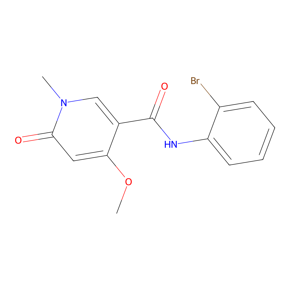 N-(2-bromophenyl)-4-methoxy-1-methyl-6-oxo-1,6-dihydropyridine-3-carboxamide molecular structure, CAS 2034527-20-1