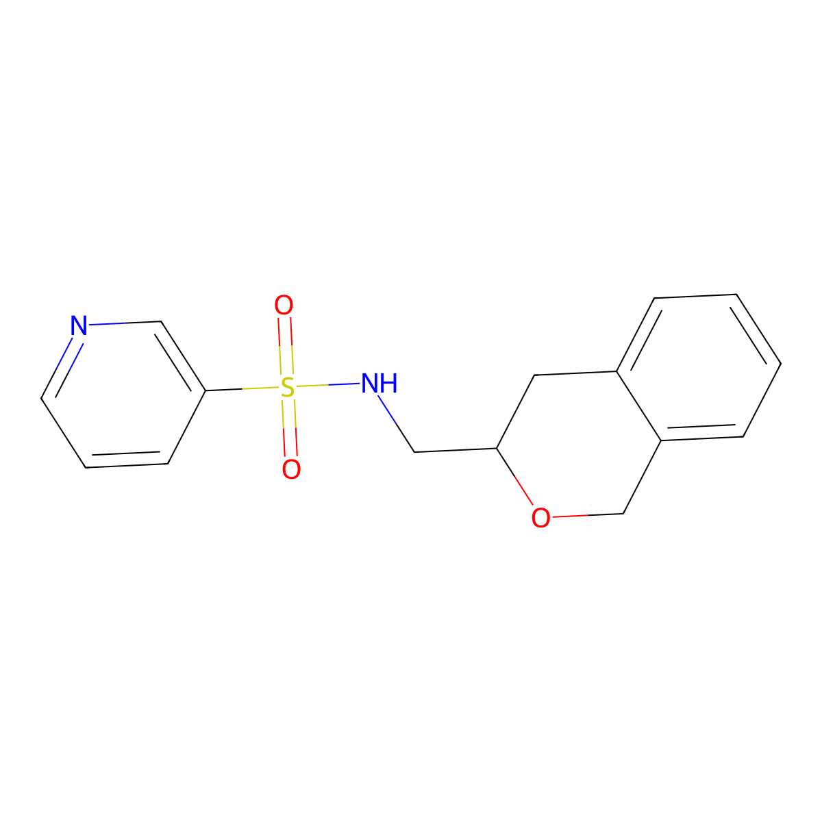 N-(isochroman-3-ylmethyl)pyridine-3-sulfonamide molecular structure, CAS 2034527-31-4