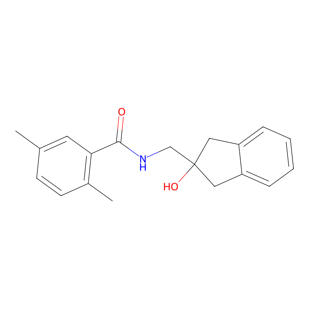 N-[(2-hydroxy-2,3-dihydro-1H-inden-2-yl)methyl]-2,5-dimethylbenzamide molecular structure, CAS 2034527-39-2