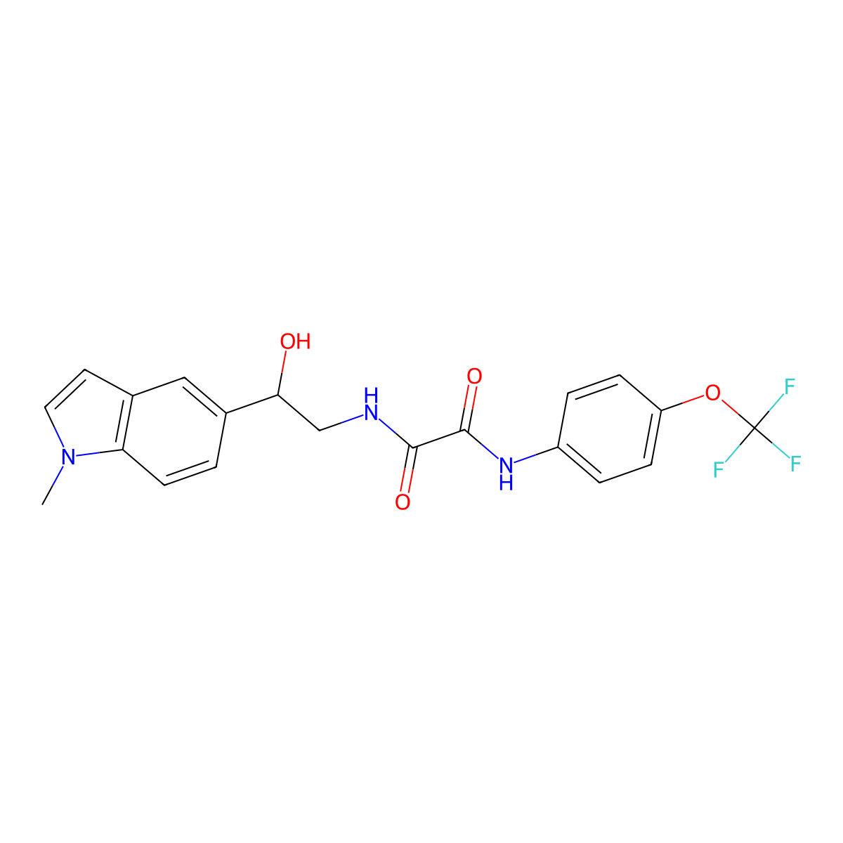 N1-(2-hydroxy-2-(1-methyl-1H-indol-5-yl)ethyl)-N2-(4-(trifluoromethoxy)phenyl)oxalamide molecular structure, CAS 2034527-55-2