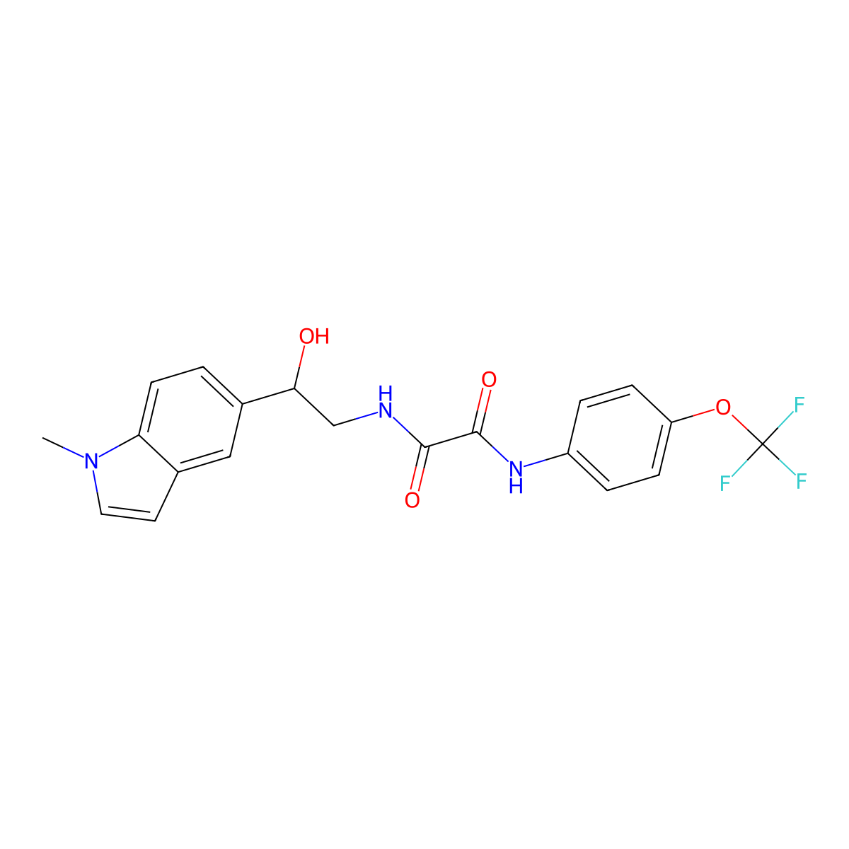 N1-(2-hydroxy-2-(1-methyl-1H-indol-5-yl)ethyl)-N2-(4-(trifluoromethoxy)phenyl)oxalamide molecular structure, CAS 2034527-55-2