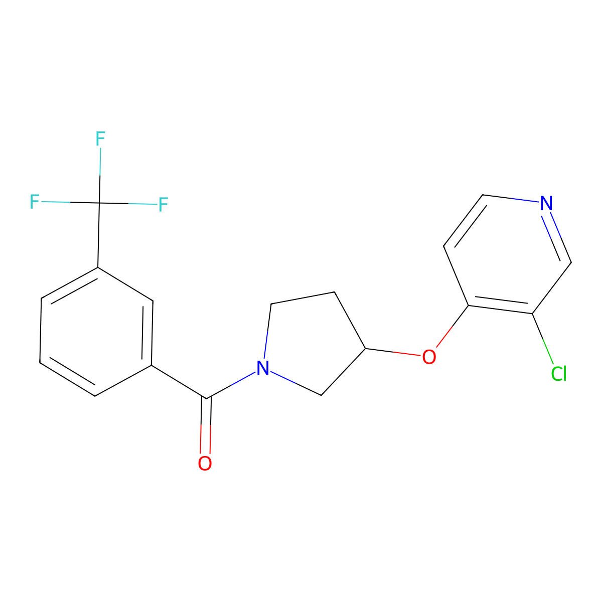 (3-((3-Chloropyridin-4-yl)oxy)pyrrolidin-1-yl)(3-(trifluoromethyl)phenyl)methanone molecular structure, CAS 2034527-58-5