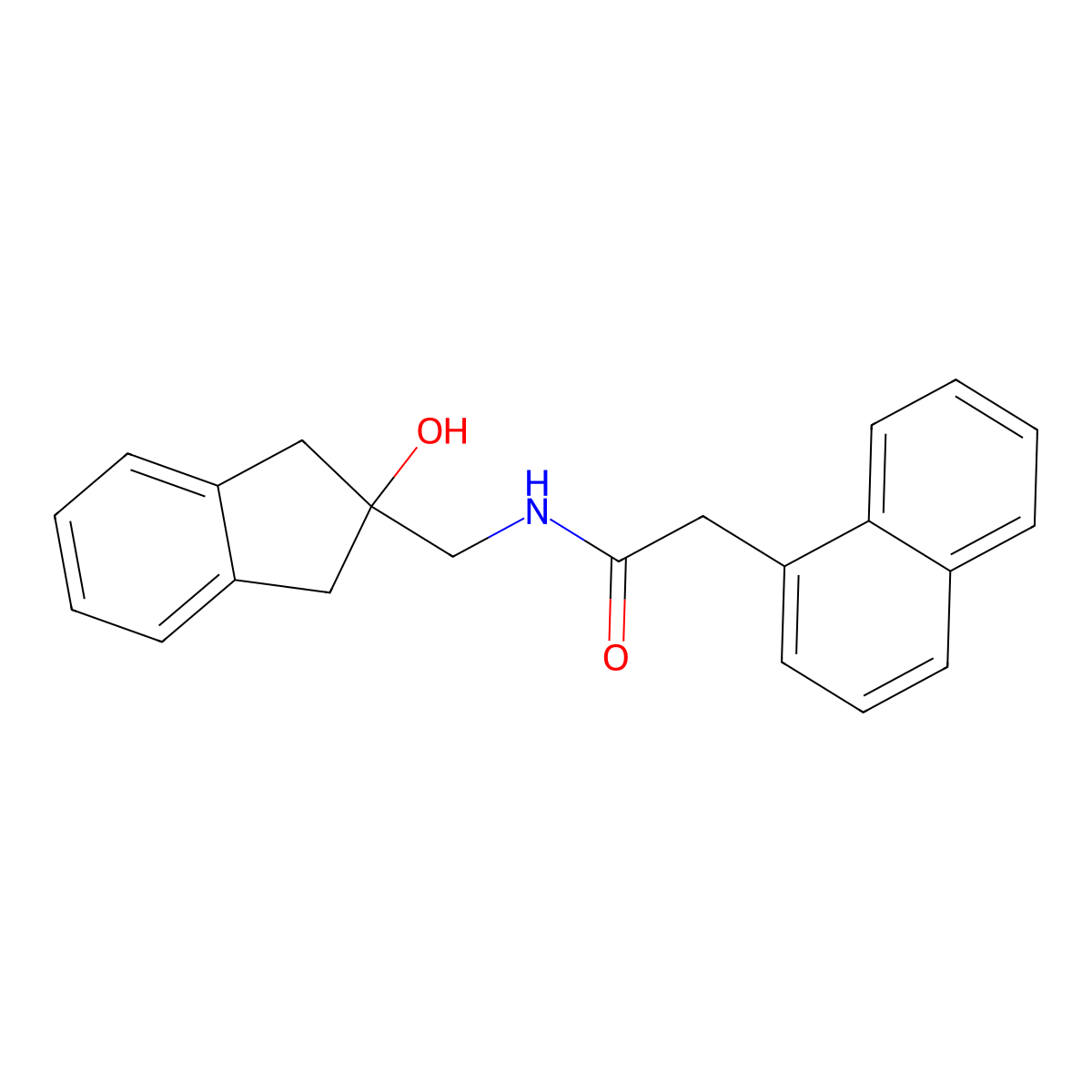 N-((2-hydroxy-2,3-dihydro-1H-inden-2-yl)methyl)-2-(naphthalen-1-yl)acetamide molecular structure, CAS 2034527-66-5