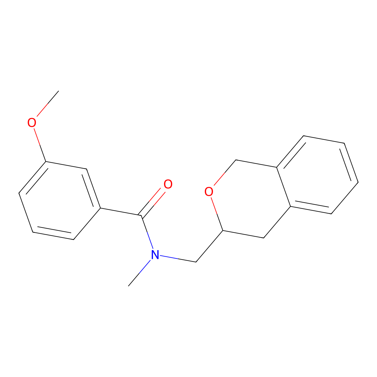 N-(isochroman-3-ylmethyl)-3-methoxy-N-methylbenzamide molecular structure, CAS 2034527-68-7