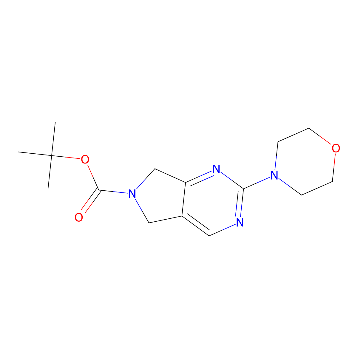 tert-butyl 2-morpholino-5H-pyrrolo[3,4-d]pyrimidine-6(7H)-carboxylate molecular structure, CAS 2034527-69-8