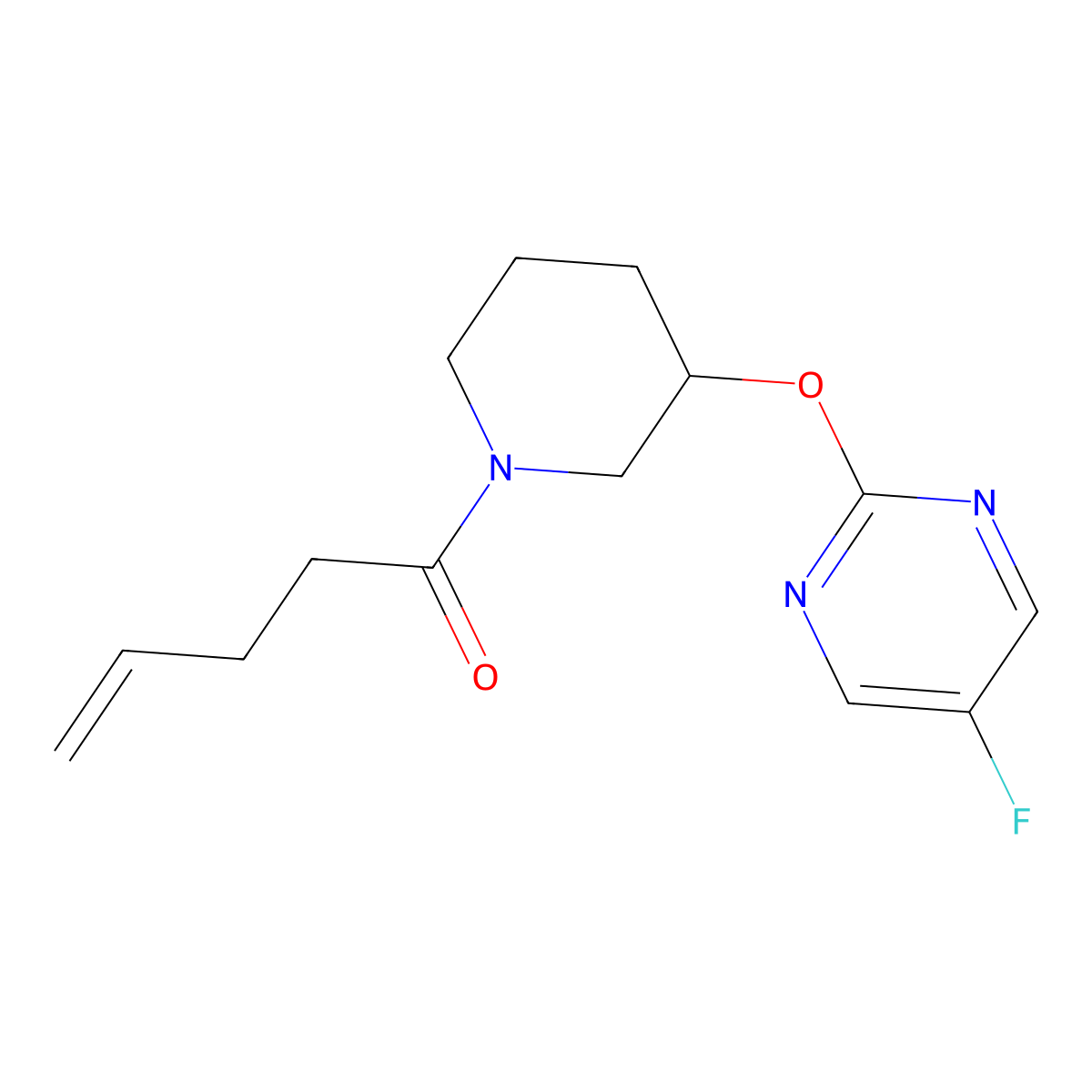 1-(3-((5-Fluoropyrimidin-2-yl)oxy)piperidin-1-yl)pent-4-en-1-one molecular structure, CAS 2034527-70-1
