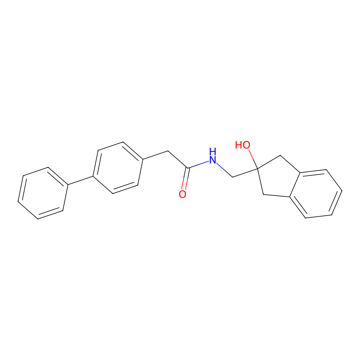 2-{[1,1'-biphenyl]-4-yl}-N-[(2-hydroxy-2,3-dihydro-1H-inden-2-yl)methyl]acetamide molecular structure, CAS 2034527-72-3