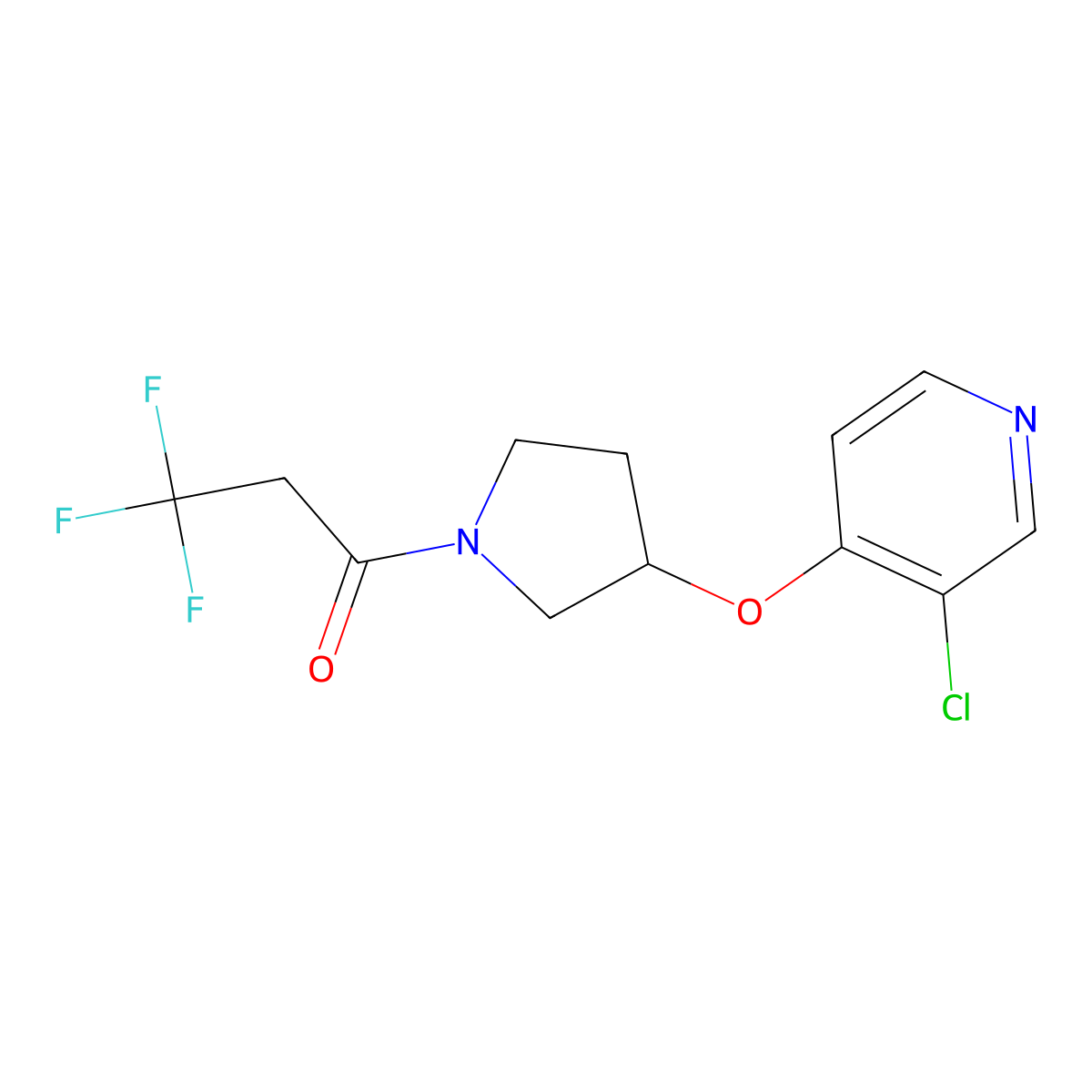 1-(3-((3-Chloropyridin-4-yl)oxy)pyrrolidin-1-yl)-3,3,3-trifluoropropan-1-one molecular structure, CAS 2034527-74-5