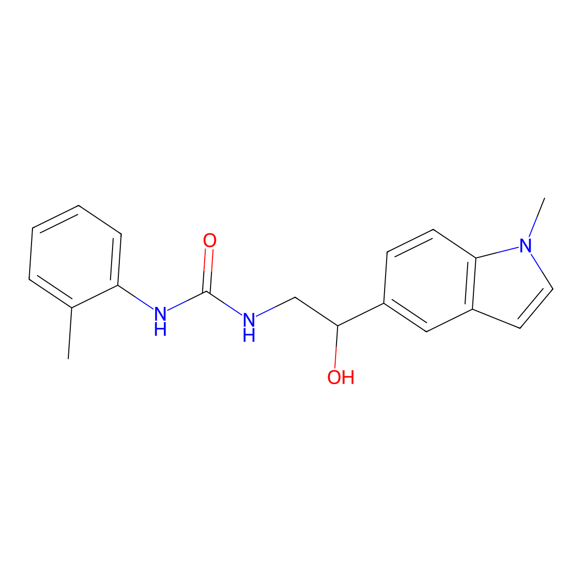 1-(2-hydroxy-2-(1-methyl-1H-indol-5-yl)ethyl)-3-(o-tolyl)urea molecular structure, CAS 2034527-75-6