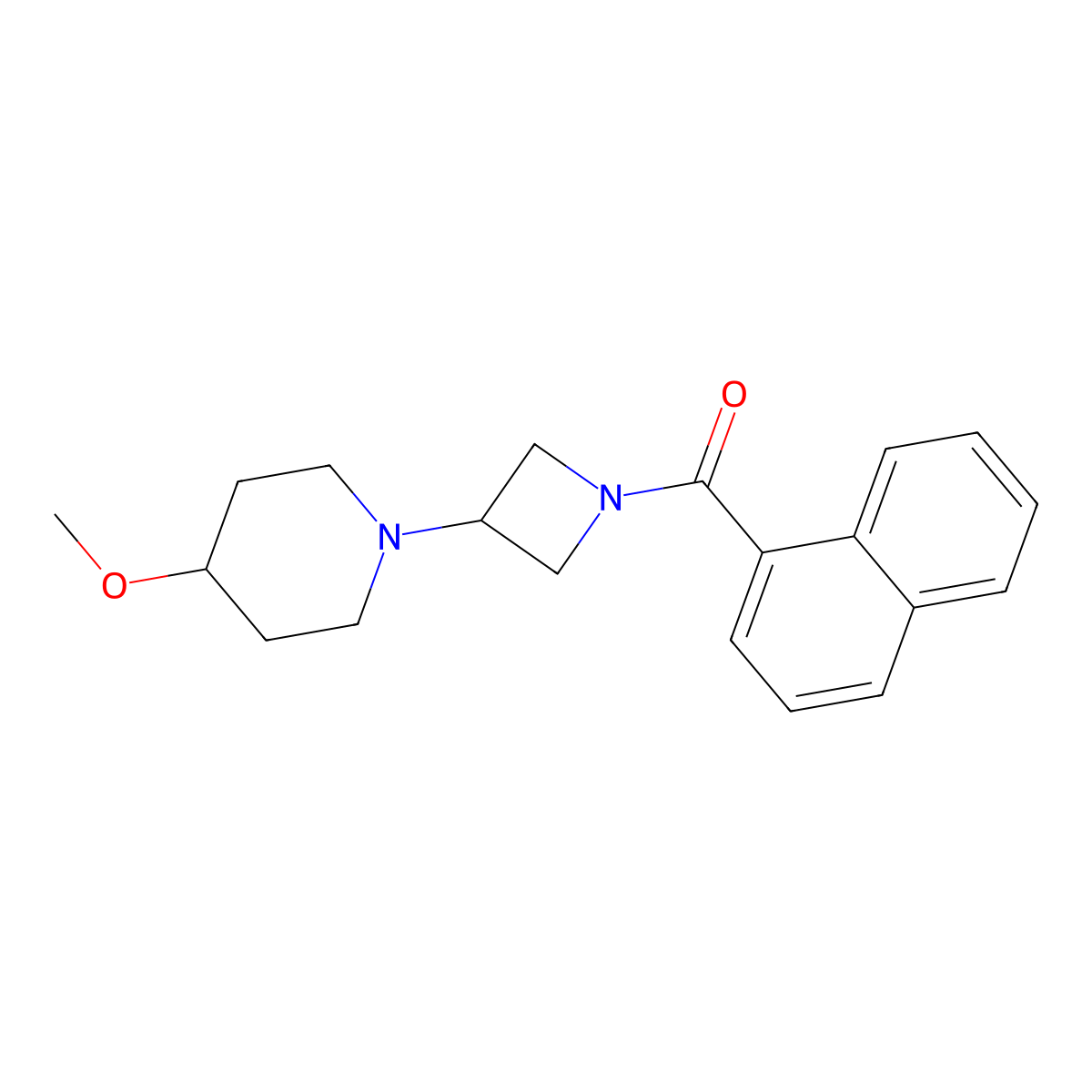 (3-(4-Methoxypiperidin-1-yl)azetidin-1-yl)(naphthalen-1-yl)methanone molecular structure, CAS 2034527-78-9