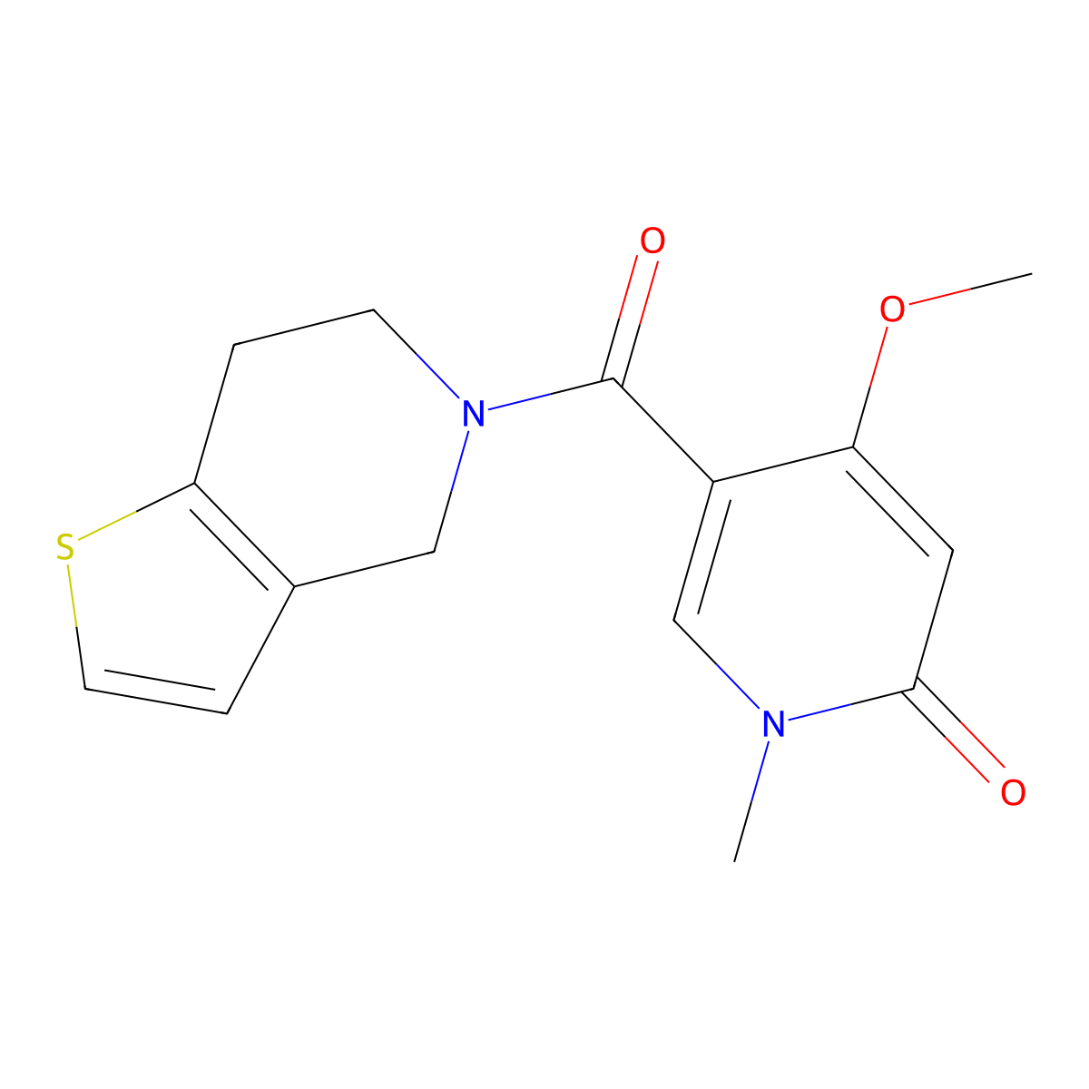 4-methoxy-1-methyl-5-(4,5,6,7-tetrahydrothieno[3,2-c]pyridine-5-carbonyl)pyridin-2(1H)-one molecular structure, CAS 2034527-89-2
