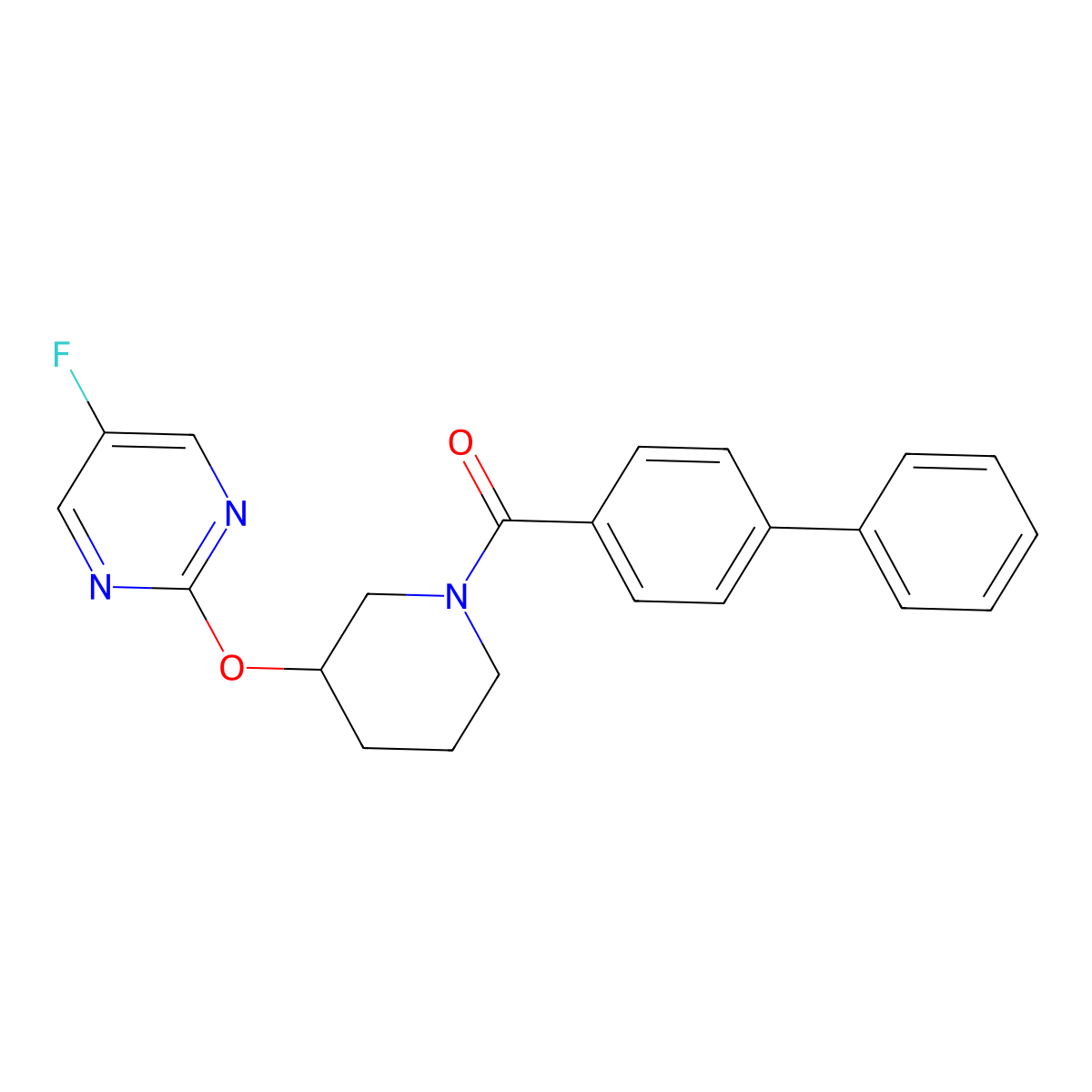 [1,1'-Biphenyl]-4-yl(3-((5-fluoropyrimidin-2-yl)oxy)piperidin-1-yl)methanone molecular structure, CAS 2034527-91-6
