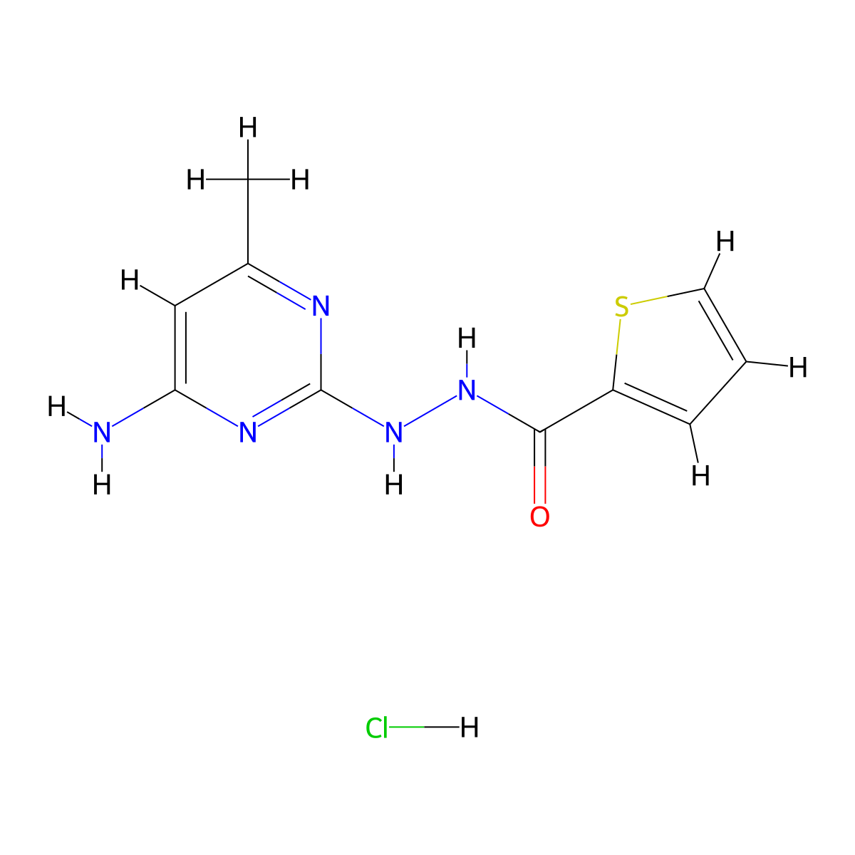 N'-(4-amino-6-methylpyrimidin-2-yl)thiophene-2-carbohydrazide hydrochloride molecular structure, CAS 2034527-93-8