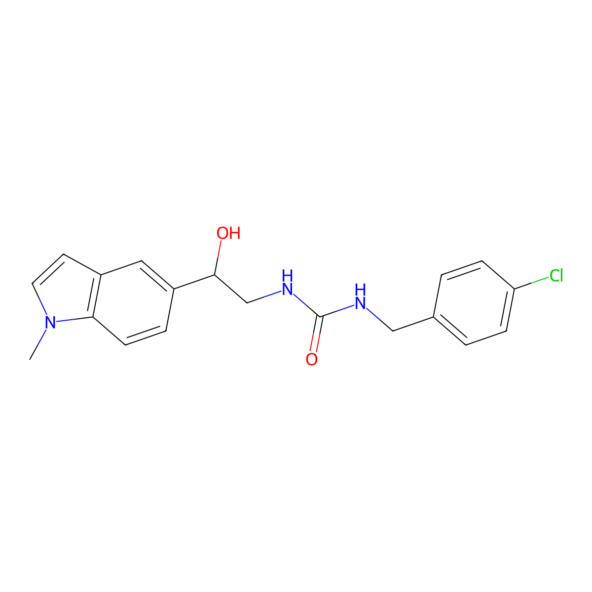 1-(4-chlorobenzyl)-3-(2-hydroxy-2-(1-methyl-1H-indol-5-yl)ethyl)urea molecular structure, CAS 2034527-98-3