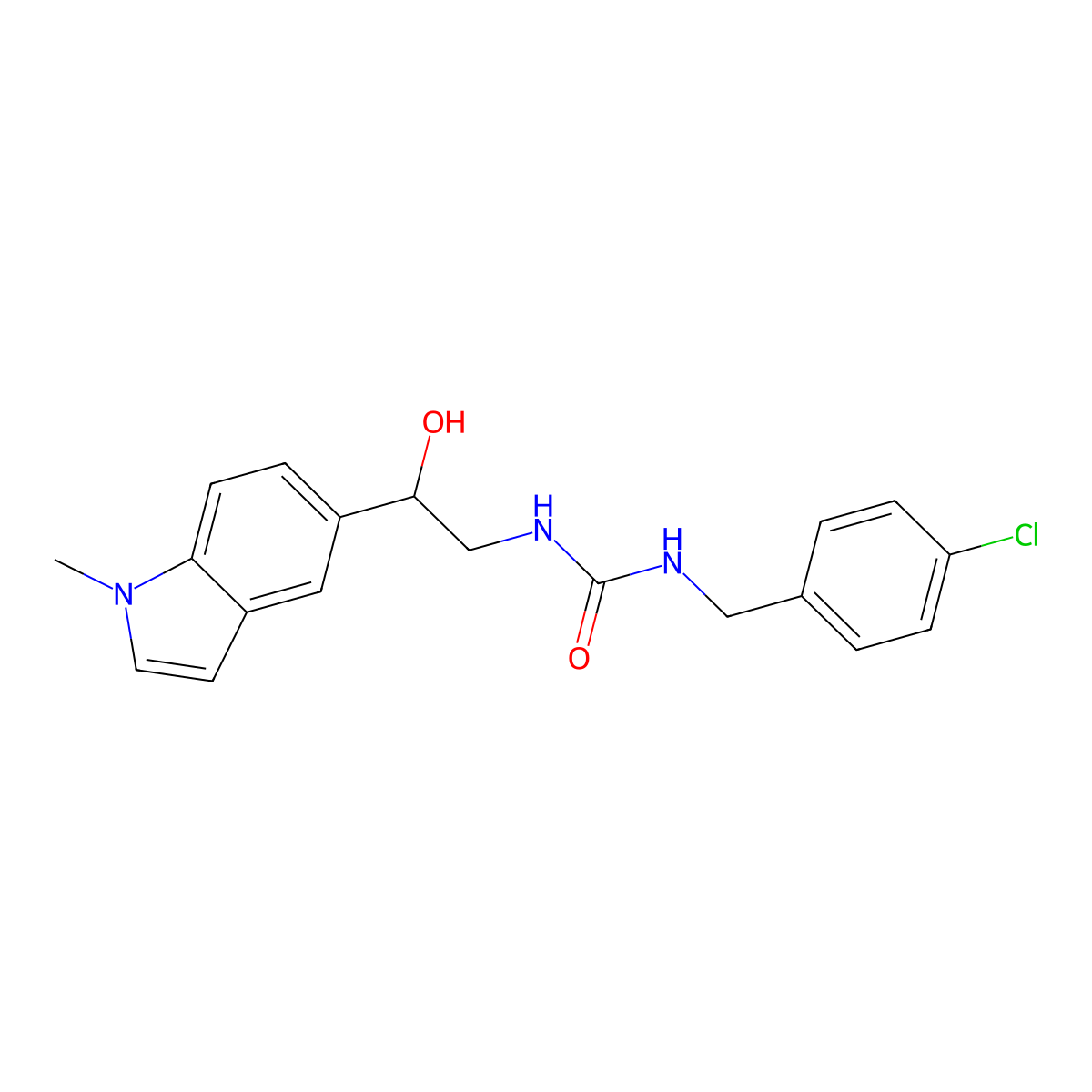 1-(4-chlorobenzyl)-3-(2-hydroxy-2-(1-methyl-1H-indol-5-yl)ethyl)urea molecular structure, CAS 2034527-98-3