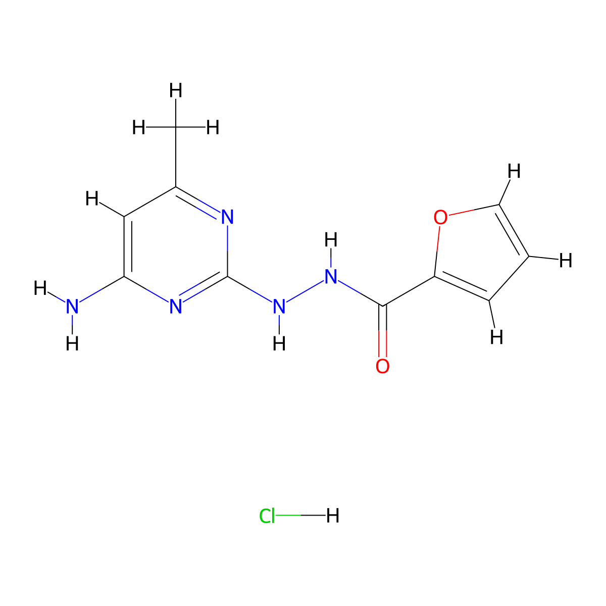 N'-(4-amino-6-methylpyrimidin-2-yl)furan-2-carbohydrazide hydrochloride molecular structure, CAS 2034528-05-5