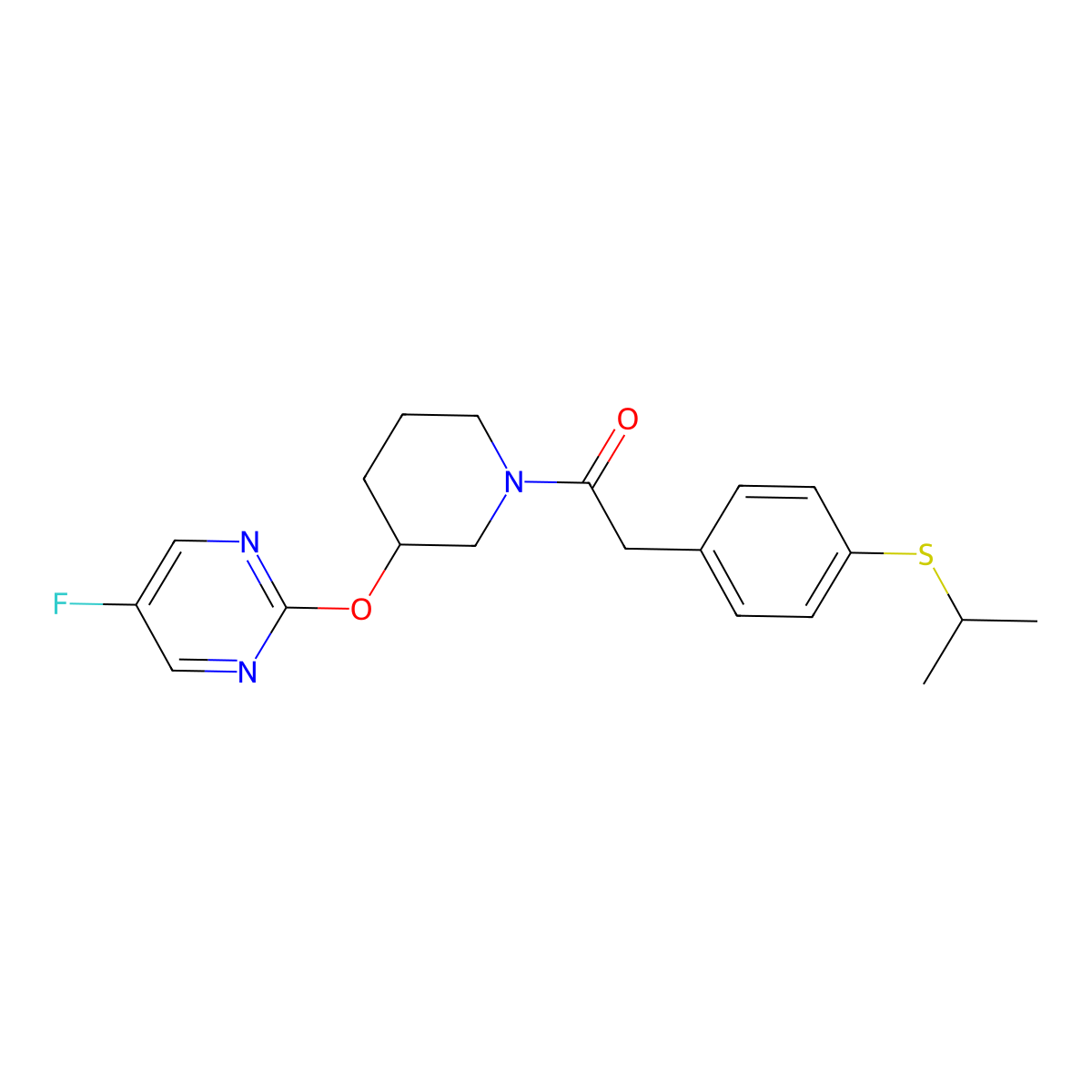 1-(3-((5-Fluoropyrimidin-2-yl)oxy)piperidin-1-yl)-2-(4-(isopropylthio)phenyl)ethanone molecular structure, CAS 2034528-13-5