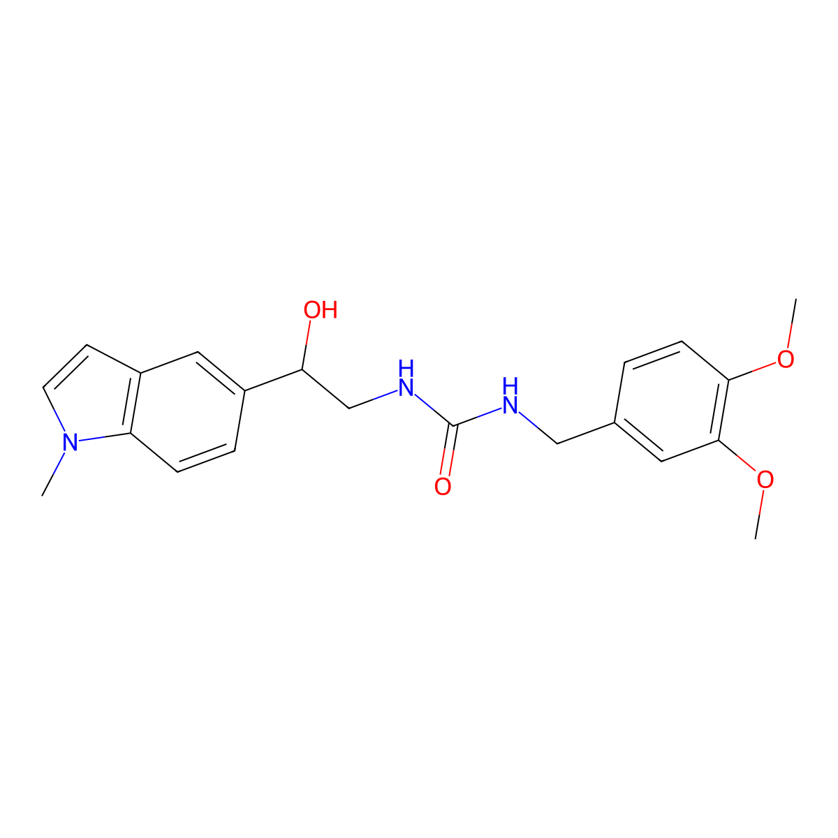1-(3,4-dimethoxybenzyl)-3-(2-hydroxy-2-(1-methyl-1H-indol-5-yl)ethyl)urea molecular structure, CAS 2034528-19-1