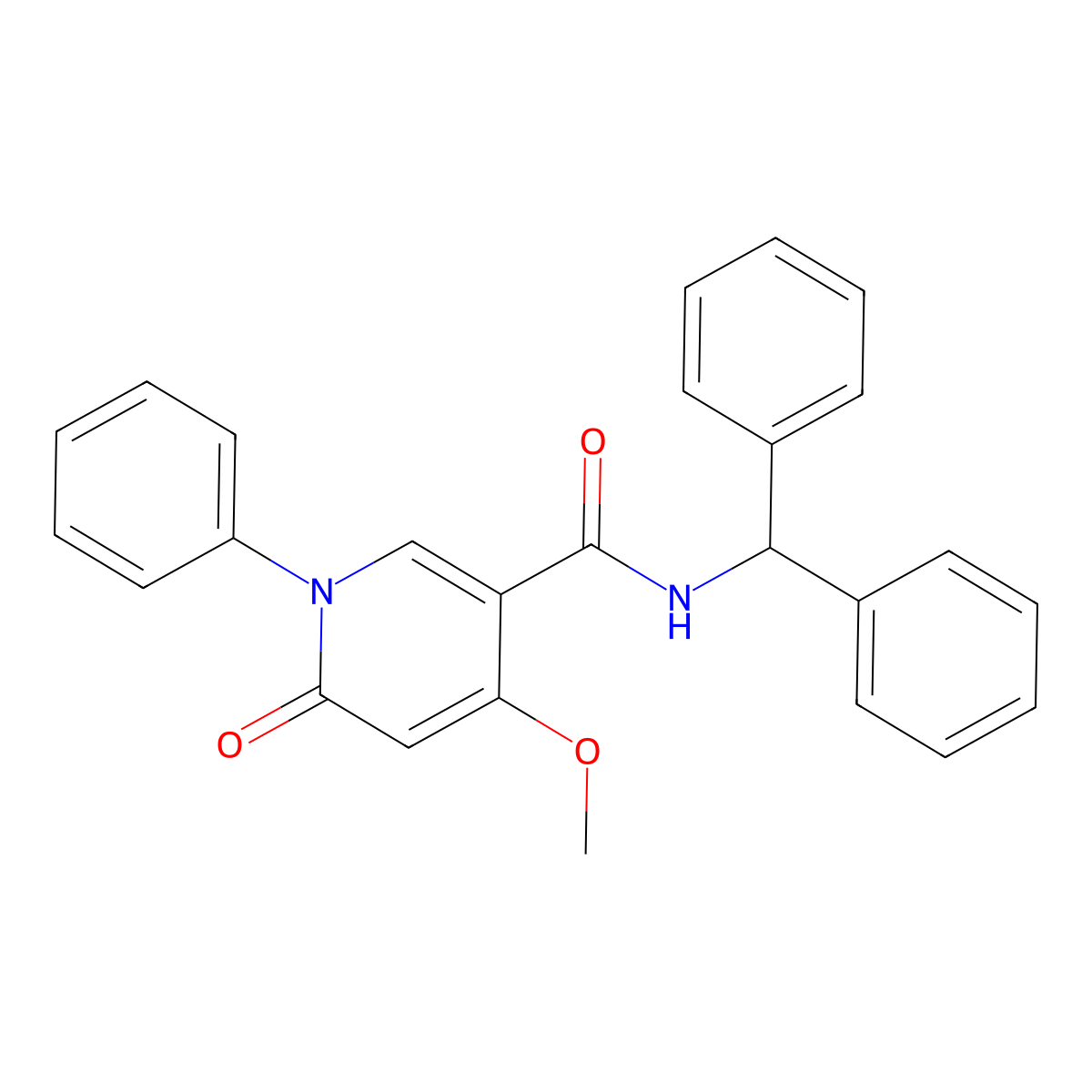 N-benzhydryl-4-methoxy-6-oxo-1-phenyl-1,6-dihydropyridine-3-carboxamide molecular structure, CAS 2034528-26-0