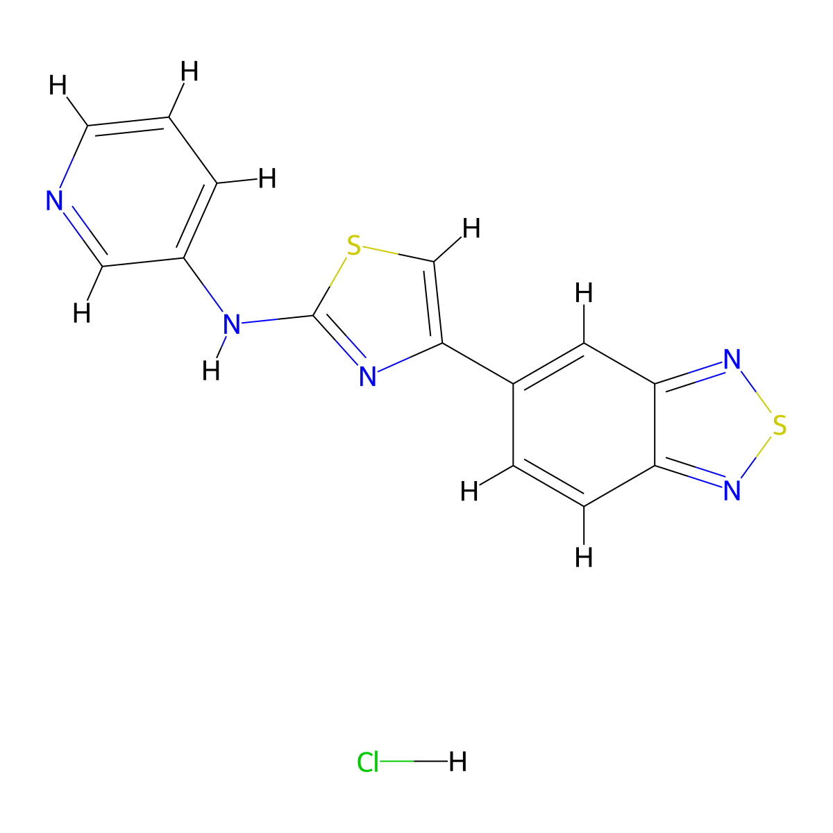 4-(benzo[c][1,2,5]thiadiazol-5-yl)-N-(pyridin-3-yl)thiazol-2-amine hydrochloride molecular structure, CAS 2034528-42-0