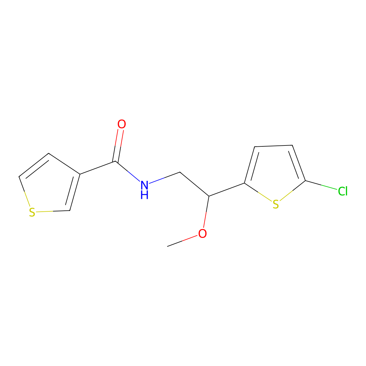 N-[2-(5-chlorothiophen-2-yl)-2-methoxyethyl]thiophene-3-carboxamide molecular structure, CAS 2034528-47-5