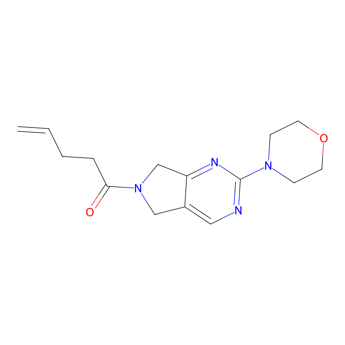 1-(2-morpholino-5H-pyrrolo[3,4-d]pyrimidin-6(7H)-yl)pent-4-en-1-one molecular structure, CAS 2034528-49-7