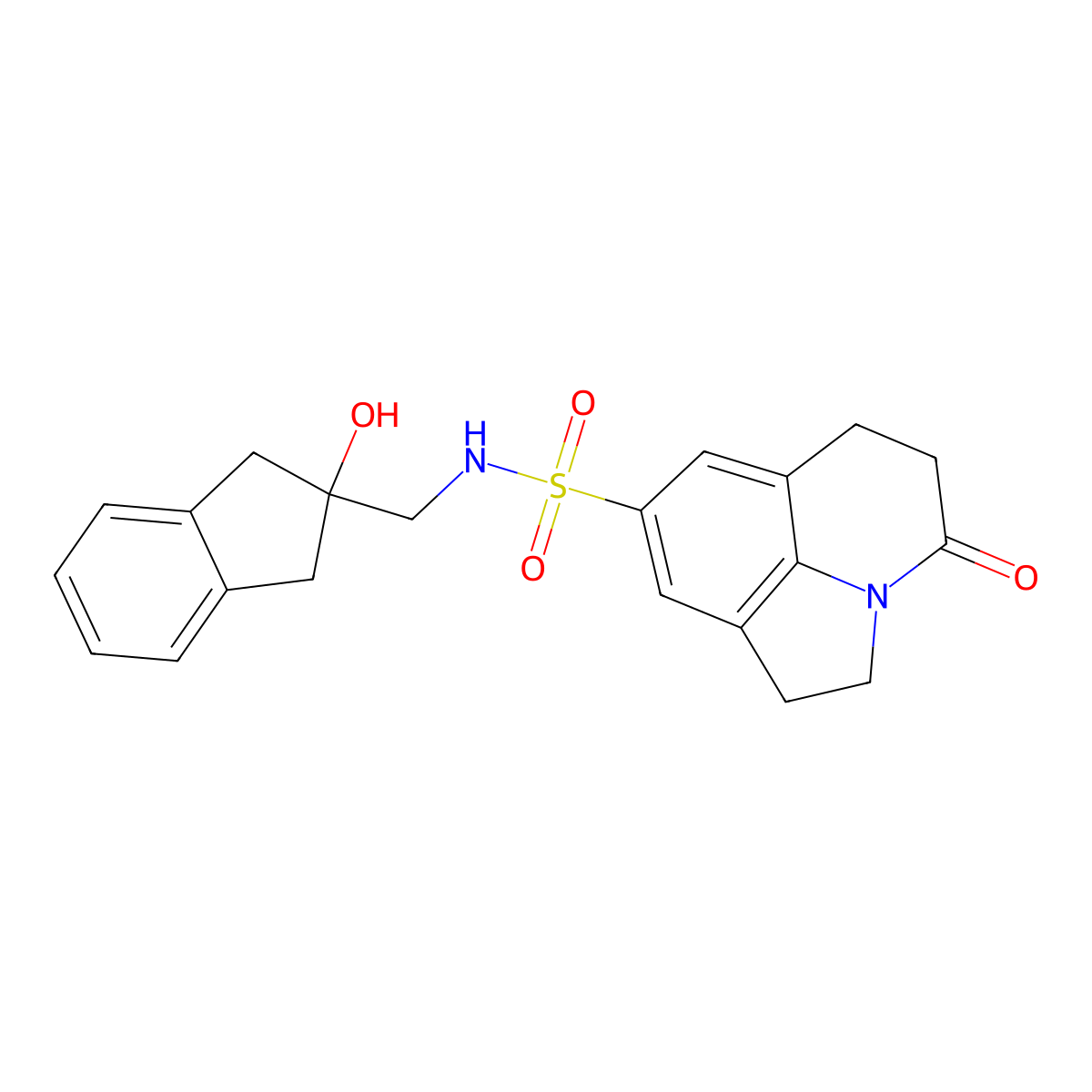 N-((2-hydroxy-2,3-dihydro-1H-inden-2-yl)methyl)-4-oxo-2,4,5,6-tetrahydro-1H-pyrrolo[3,2,1-ij]quinoline-8-sulfonamide molecular structure, CAS 2034528-53-3
