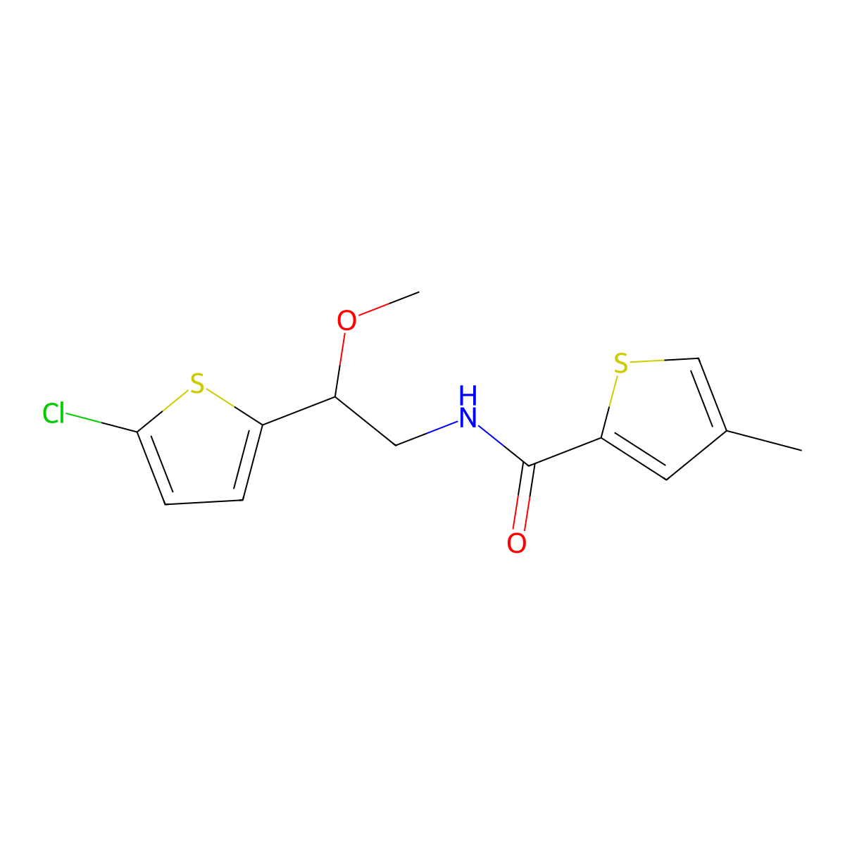 N-[2-(5-chlorothiophen-2-yl)-2-methoxyethyl]-4-methylthiophene-2-carboxamide molecular structure, CAS 2034528-58-8