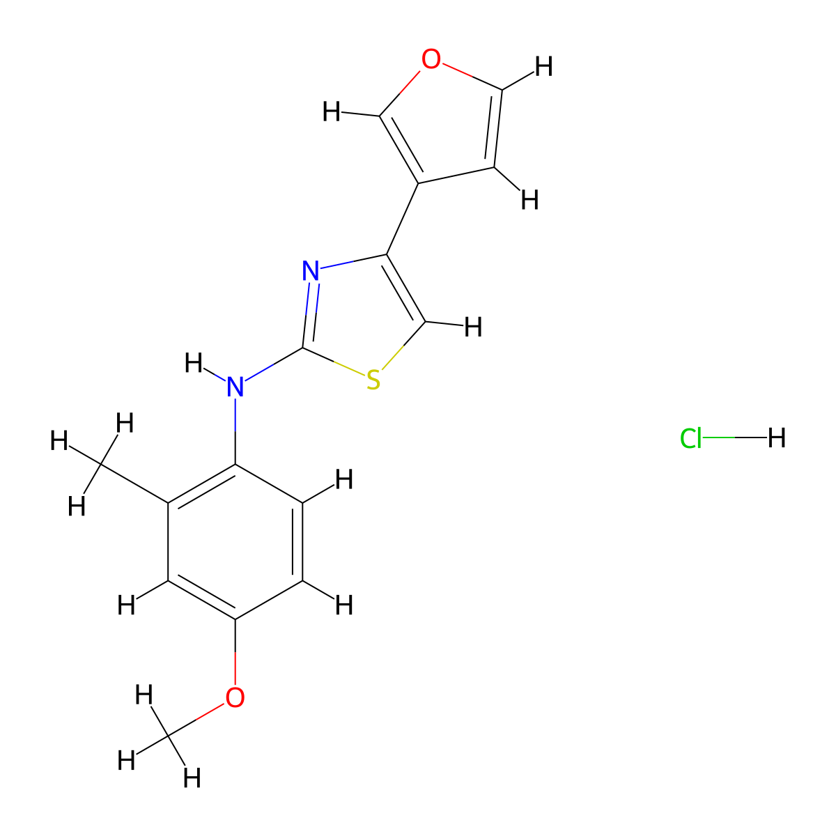 4-(furan-3-yl)-N-(4-methoxy-2-methylphenyl)thiazol-2-amine hydrochloride molecular structure, CAS 2034528-67-9