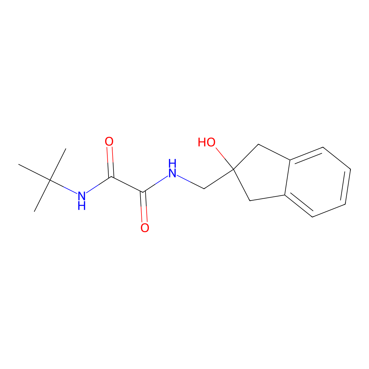 N1-(tert-butyl)-N2-((2-hydroxy-2,3-dihydro-1H-inden-2-yl)methyl)oxalamide molecular structure, CAS 2034528-71-5