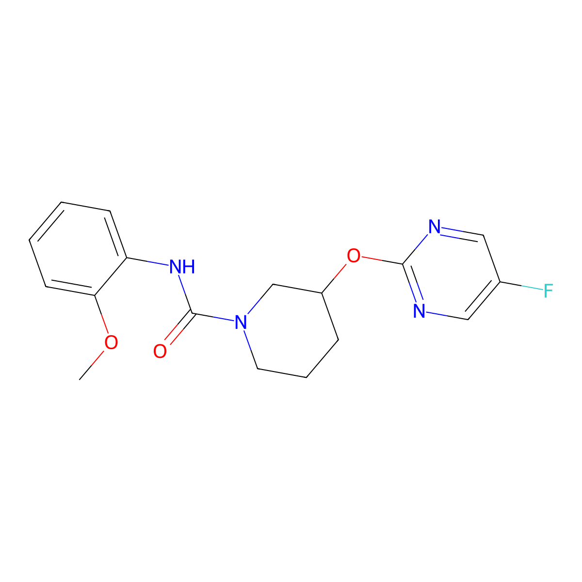 3-[(5-fluoropyrimidin-2-yl)oxy]-N-(2-methoxyphenyl)piperidine-1-carboxamide molecular structure, CAS 2034528-73-7
