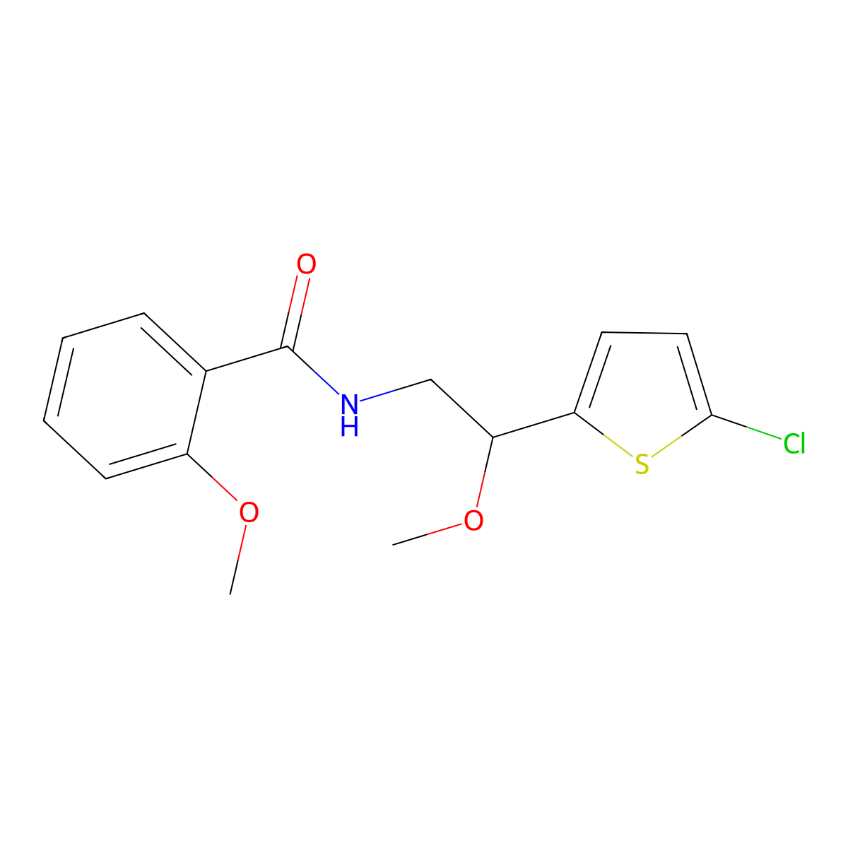 N-[2-(5-chlorothiophen-2-yl)-2-methoxyethyl]-2-methoxybenzamide molecular structure, CAS 2034528-75-9