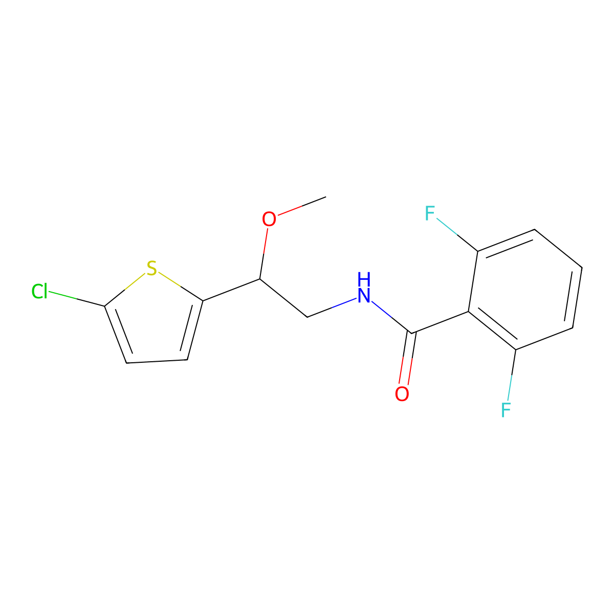 N-[2-(5-chlorothiophen-2-yl)-2-methoxyethyl]-2,6-difluorobenzamide molecular structure, CAS 2034528-83-9