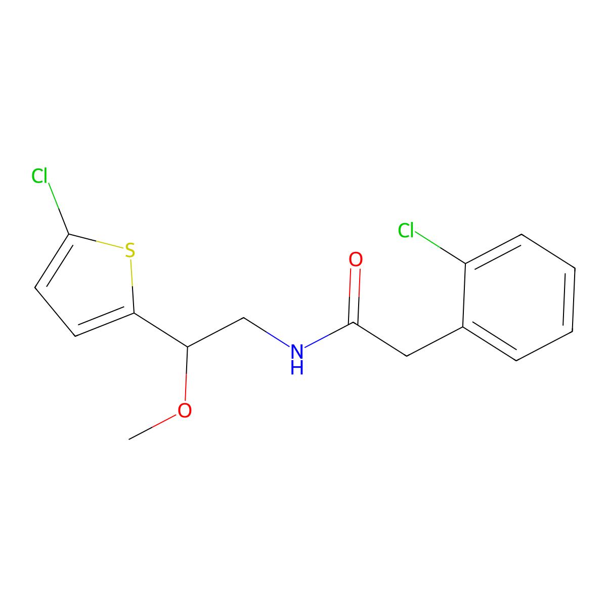 2-(2-chlorophenyl)-N-[2-(5-chlorothiophen-2-yl)-2-methoxyethyl]acetamide molecular structure, CAS 2034529-12-7